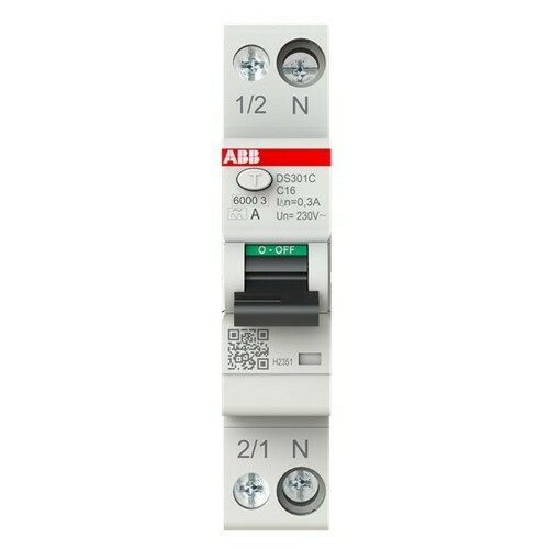 ABB Stotz S&J FI/LS-Schalter TypA,300mA,6kA,16A DS301C C16 A300 ABB Stotz S&J FI/LS-Schalter TypA,300mA,6kA,16A DS301C C16 A300