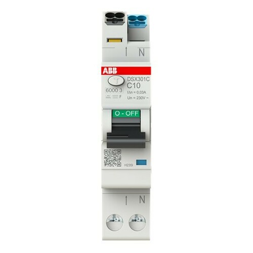 ABB Stotz S&J FI/LS-Schalter TypF,30mA,6kA,10A DSX301C C10 F30 ABB Stotz S&J FI/LS-Schalter TypF,30mA,6kA,10A DSX301C C10 F30