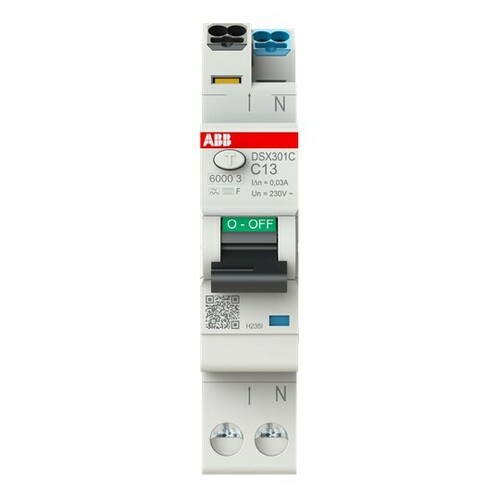 ABB Stotz S&J FI/LS-Schalter TypF,30mA,6kA,13A DSX301C C13 F30 ABB Stotz S&J FI/LS-Schalter TypF,30mA,6kA,13A DSX301C C13 F30