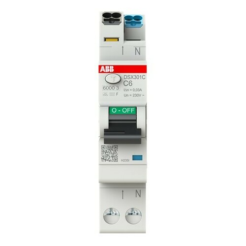 ABB Stotz S&J FI/LS-Schalter TypF,30mA,6kA,6A DSX301C C6 F30 ABB Stotz S&J FI/LS-Schalter TypF,30mA,6kA,6A DSX301C C6 F30