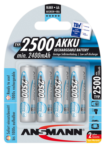Hückmann Akku 1,2V Mignon AA 2400mAh Bli4 Ansmann 131242(VE 4)