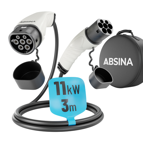 Hückmann Ladekabel für Elektroautos 11kW, 3 Meter 148839