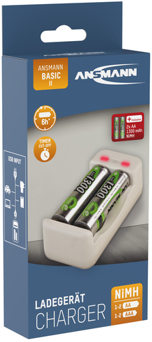 Hückmann Ladegerät Basic II 2x Mignon 1300mAh Basic II