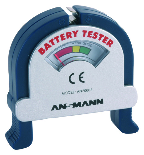 Hückmann Testgerät Knopfzellen Rundzellen 9V-Block Battery-Tester
