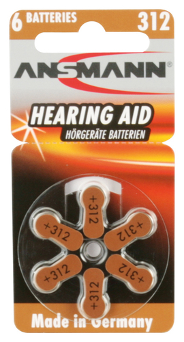 Hückmann Hörgerätebatterie 1,4V 312/PR41 Bli6Ansmann HearingAid 312(VE 6)