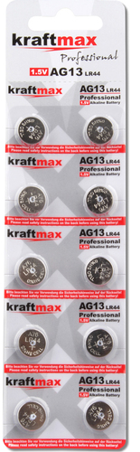 Hückmann Knopfzelle 1,5V AG13 10er Streif Kraftmax KRA-LR44-B10(VE 10)