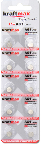 Hückmann Knopfzelle 1,5V AG1 10er Streif Kraftmax KRA-LR621-B10(VE 10)