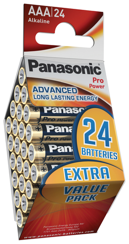 Hückmann Batterie 1,5V Micro AAA Bli24 Panasonic LR03PPG/24PD(VE 24)