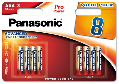 Hückmann Batterie 1,5V Micro AAA Bli8 Panasonic LR03PPG/8BW(VE 8)