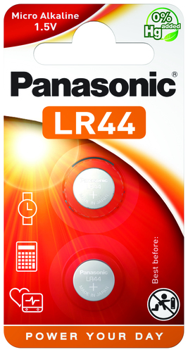 Hückmann Knopfzelle 1,5V LR44 Bli2 Panasonic LR-44EL/2B(VE 2)