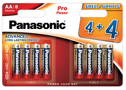 Hückmann Batterie 1,5V Mignon AA Bli4 Panasonic LR6PPG(VE 8)