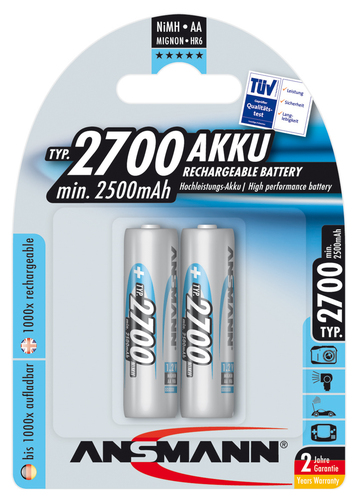 Hückmann Akku 1,2V Mignon AA 2500mAh Bli2 Ansmann Ni-MH Mig(VE 2)