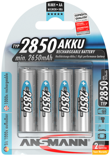 Hückmann Akku 1,2V Mignon AA 2650mAh Bli4 Ansmann NiMH1,2VAA2850(VE 4)