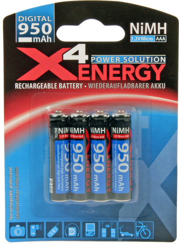 Hückmann Akku 1,2V Micro AAA 800mAh Bli4 HyCell X4 EnergyMicro(VE 4)