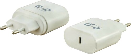 E+P Elektrik USB-Schnell-Ladegerät 100-240V,EU-St/USB-C AC211 weiß
