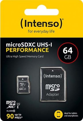 Intenso microSDXC Card 64GB PerformClass10,U1 INTENSO 3424490