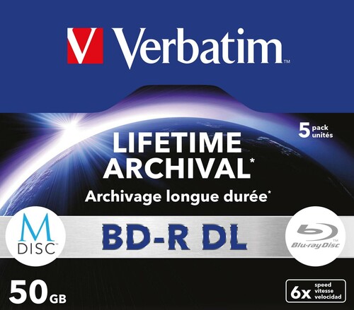 Verbatim M-DISC BD-R DL 50GB 1-6xJewelcase(5Disc) VERBATIM 43846 (VE5)
