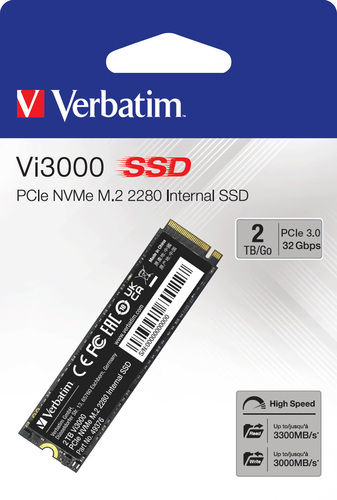 Verbatim SSD 2TB PCIe 3.0,M.22280,Vi3000 VERBATIM 49376
