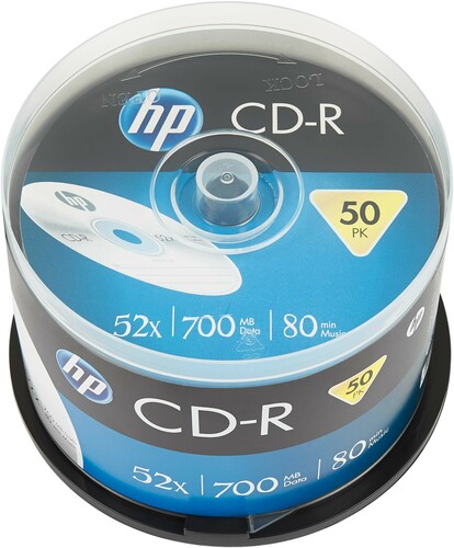 HP CD-R 80Min/700MB Cakebox (50 Disc) HP CRE00017 (VE50)