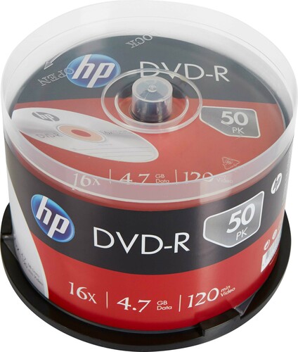 HP DVD-R 4.7GB/120Min Cakebox (50 Disc) HP DME00025 (VE50)