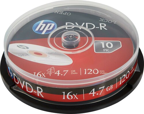 HP DVD-R 4.7GB/120Min Cakebox (10 Disc) HP DME00026 (VE10)