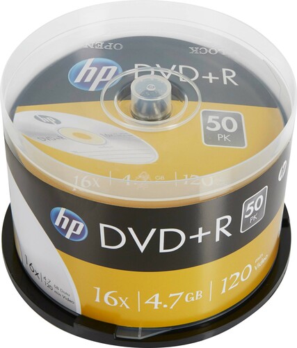 HP DVD+R 4.7GB/120Min Cakebox (50 Disc) HP DRE00026 (VE50)