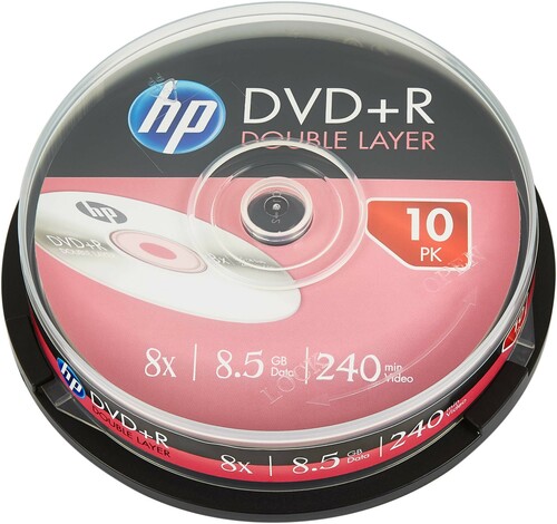 HP DVD+R DL 8.5GB/240Min Cakebox (10 Disc) HP DRE00060 (VE10)