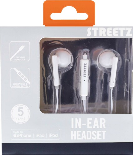 Streetz In-Ear Kopfhörer/Headset Apple Lightning, weiß HL-390