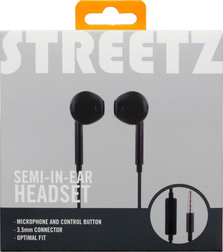 Streetz In-Ear Kopfhörer/Headset 3,5 mm Klinke, schwarz HL-W106