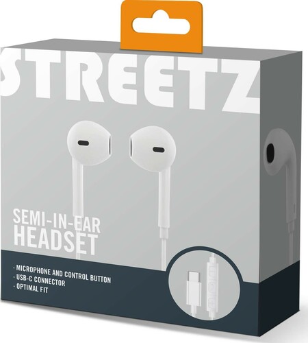 Streetz In-Ear Kopfhörer/Headset USB-C, weiß HL-W111