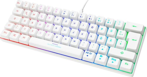 DELTACO GAMING Mini Gaming Tastatur mechanisch, 60%, weiß GAM-075-W-DE