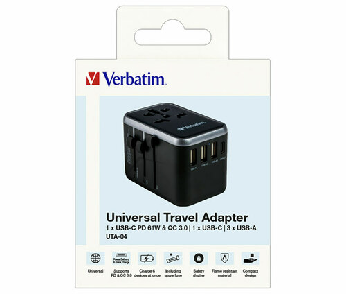 Verbatim Ladeadapter Univers-Travel UTA-04,100-250V 49546 Verbatim Ladeadapter Univers-Travel UTA-04,100-250V 49546