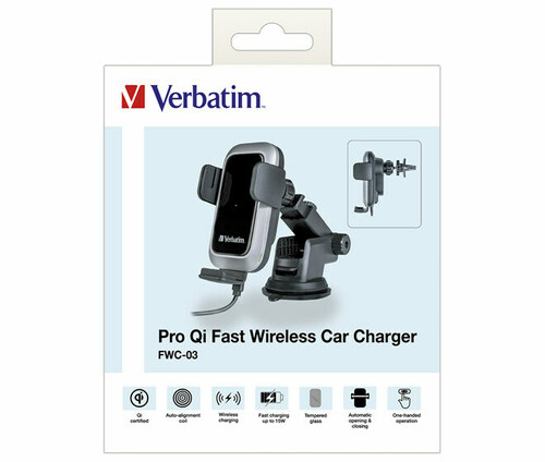 Verbatim Fast Wireless Charger KFZ Qi,9V/12V,FWC-03,1m 49554 Verbatim Fast Wireless Charger KFZ Qi,9V/12V,FWC-03,1m 49554