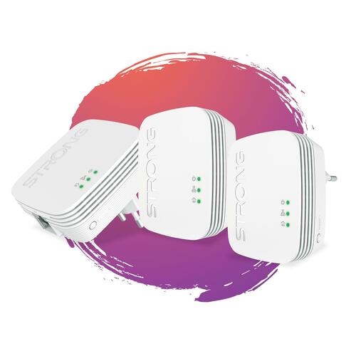 Strong Powerline Kit mit 3 600 Mini- Adapter POWERL600TRIMINI Strong Powerline Kit mit 3 600 Mini- Adapter POWERL600TRIMINI