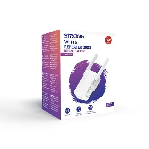 Strong WIFI 6 Repeater max. 3000Mbit/s REPEATERAX3000 Strong WIFI 6 Repeater max. 3000Mbit/s REPEATERAX3000