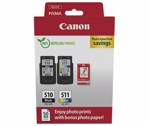 Canon Tinten Kombipack inkl.50Bl.Fotop. PG-510/CL-511 Canon Tinten Kombipack inkl.50Bl.Fotop. PG-510/CL-511