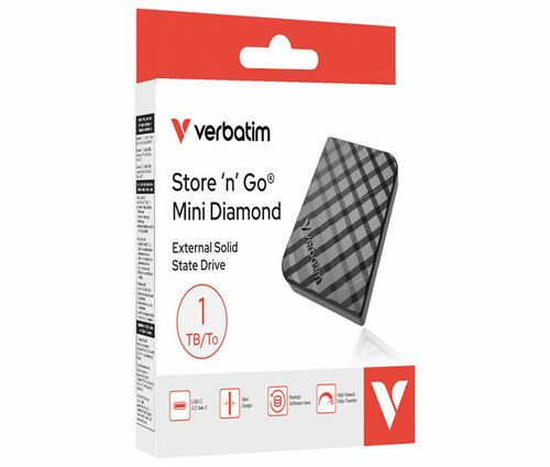 Verbatim SSD 1TB USB 3.2 Typ-C 1000MB/s,MiniDiamond 32025 Verbatim SSD 1TB USB 3.2 Typ-C 1000MB/s,MiniDiamond 32025