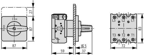 Eaton Ein-Aus-Schalter Einbau/1S 1Ö P3-63/E/HI11