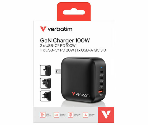 Verbatim Ladeadapter Mini GaN 1xUSB-AQC,3xUSB-CPD 32231 Verbatim Ladeadapter Mini GaN 1xUSB-AQC,3xUSB-CPD 32231
