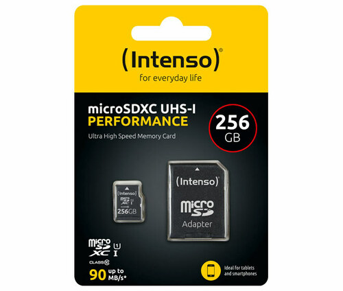 Intenso microSDXC Card 256GB (R)90MB/s,(W)10MB/s 3424492