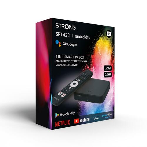 Strong 4K Streaming Box AndroidTV,DVB-T2HD/C SRT423 Strong 4K Streaming Box AndroidTV,DVB-T2HD/C SRT423
