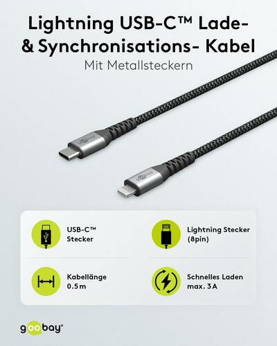Goobay Micro-USB>USB-A-Kabel 1m,Textilkabel 49282 Goobay Micro-USB>USB-A-Kabel 1m,Textilkabel 49282
