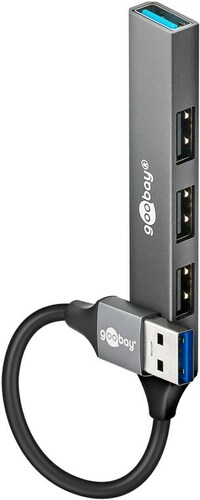 Goobay Slim 4-Port USB-Hub USB-A>USB-A 74456 Goobay Slim 4-Port USB-Hub USB-A>USB-A 74456