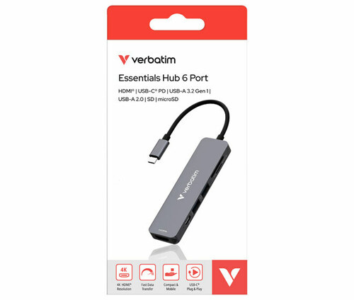 Verbatim USB-C Hub 6 Port,Card Reader 32156