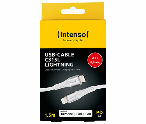 Intenso Ladekabel, USB-C/Lightning 480MBit/s,1.5m,ws 7902002 Intenso Ladekabel, USB-C/Lightning 480MBit/s,1.5m,ws 7902002