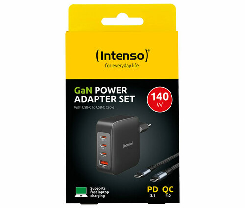 Intenso Ladeadapter inkl.Kabel,USB-C,2m W140A3C schwarz 140W Intenso Ladeadapter inkl.Kabel,USB-C,2m W140A3C schwarz 140W