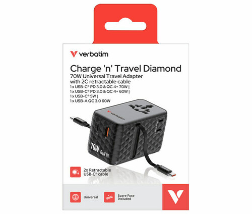 Verbatim Ladeadapter ChargenTravel 1xUSB-AQC,3xUSB-CPD 30186