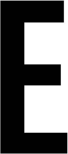 RZB Buchstabe "E" schwarz 100mm groß 99222.013.E