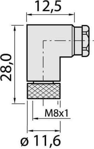 Sick Leitungsdose M8 gewinkelt,4p.,IP67 DOS-0804-W