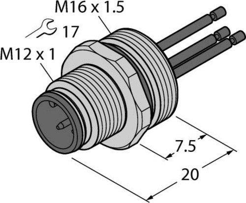 Turck Flanschstecker EC-FS4-0,5/16